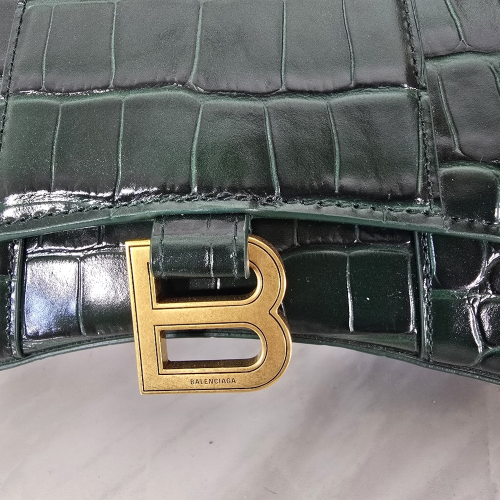 Balenciaga Green Crocodile-Embossed Handbag - Picture 3 of 11